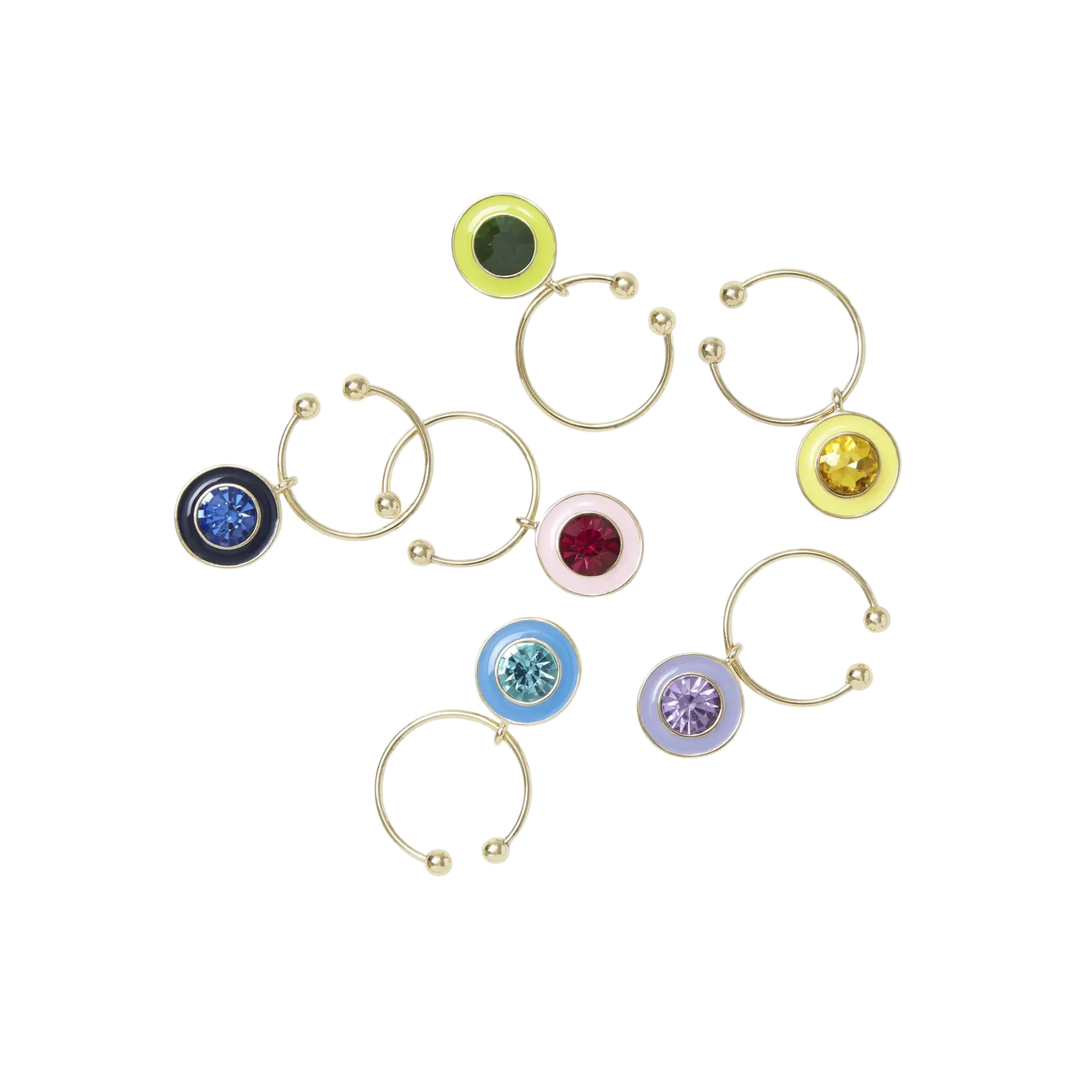 Enamel Gem Stemware Charms (Set of 6)