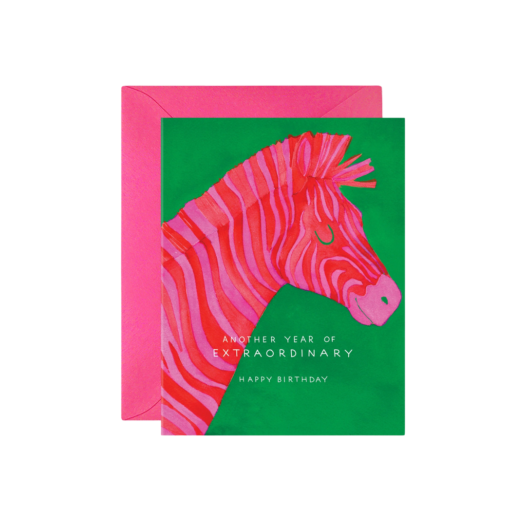 Extraordinary Birthday Zebra- Card