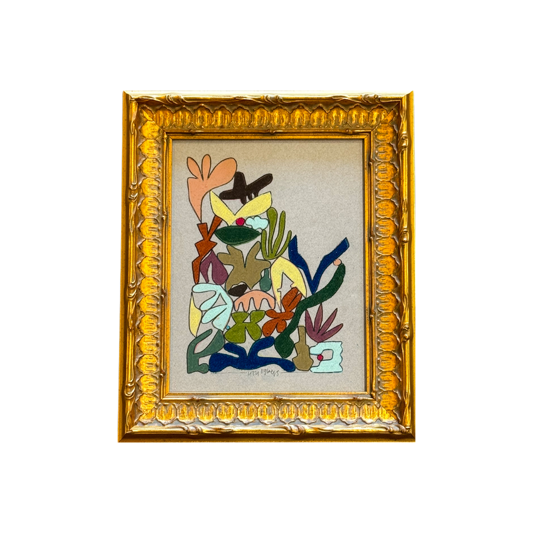 Garden Figure– 8x10 Original Oil Pastel