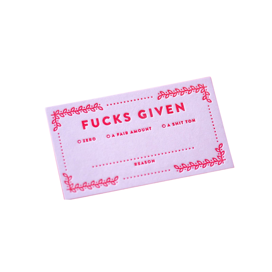 Fucks Given Cards