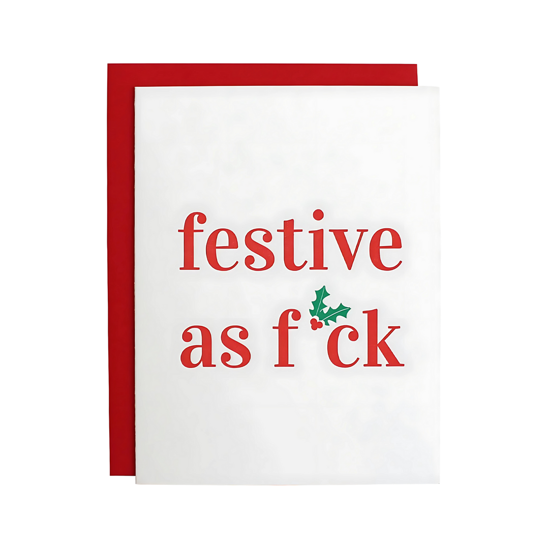 Festive AF- Letterpress Card