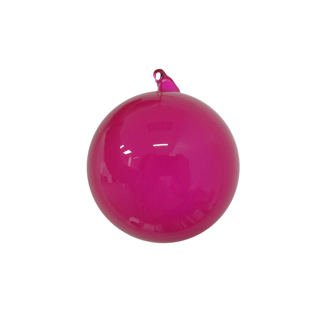 Jim Marvin 120mm fuchsia pink hand-blown glass ball ornament, from Mood by DMJ
