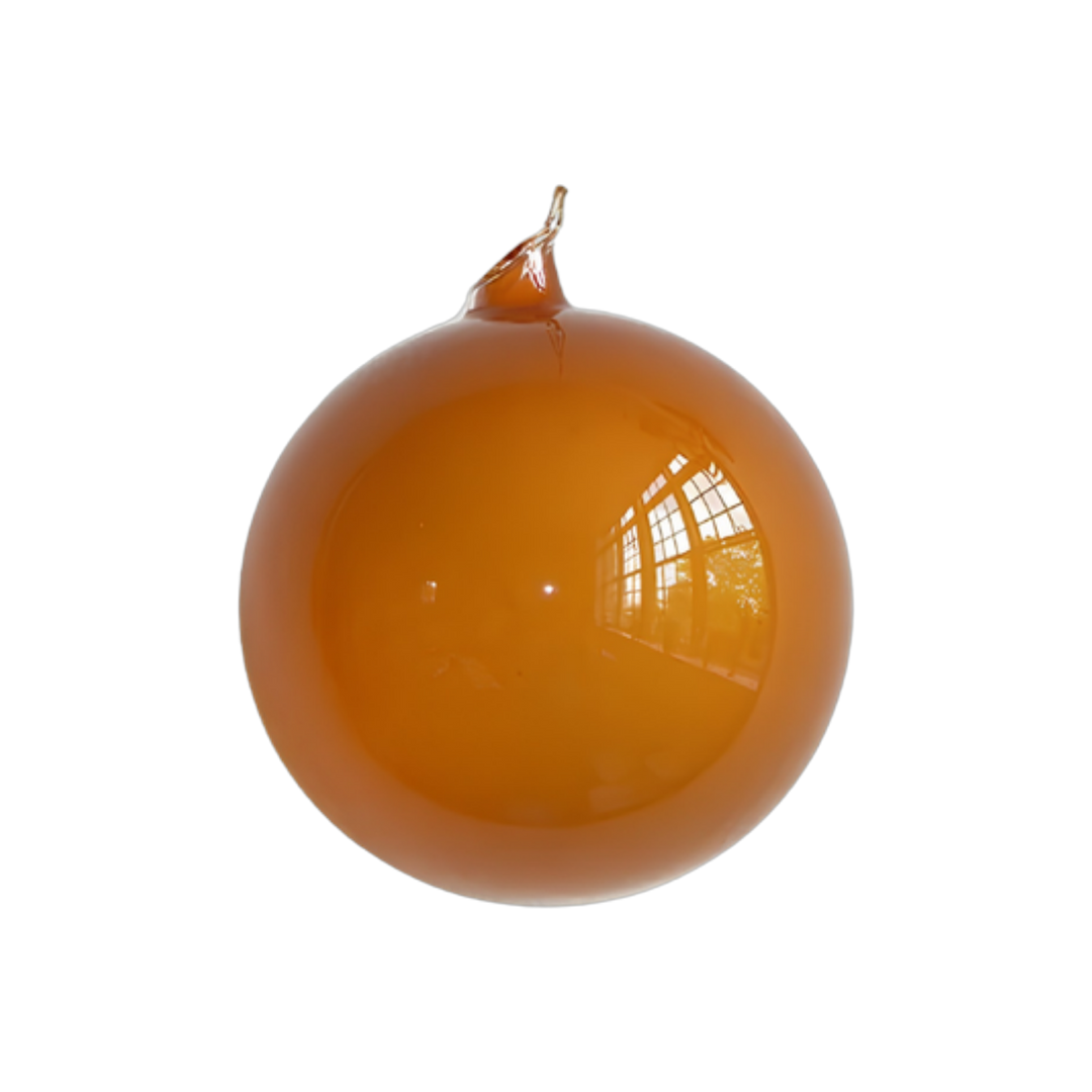 Jim Marvin 150mm warm brown hand-blown glass ball ornament, from Mood by DMJ