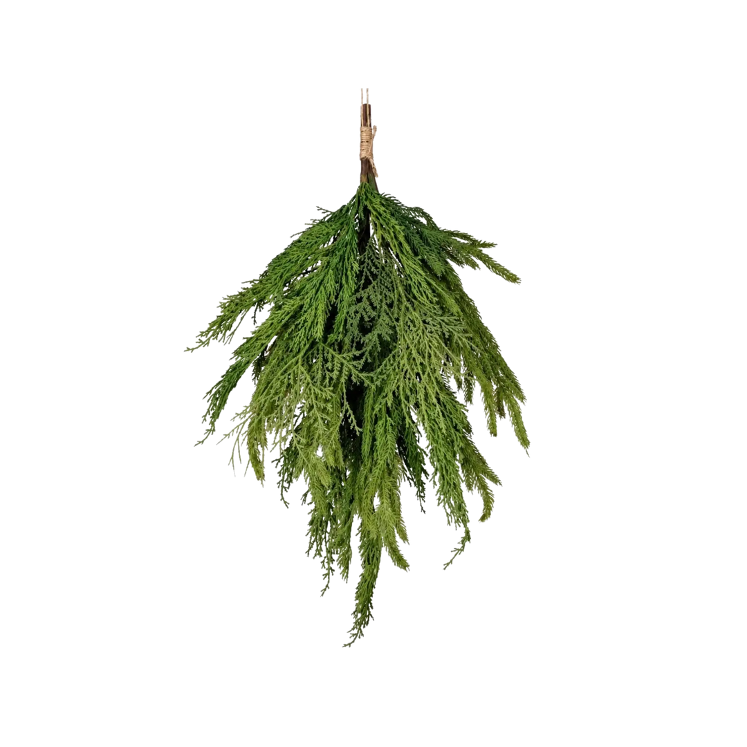 20 inch Cypress and Norfolk Pine Pick Bundle with real touch wired stems for garlands and wreaths