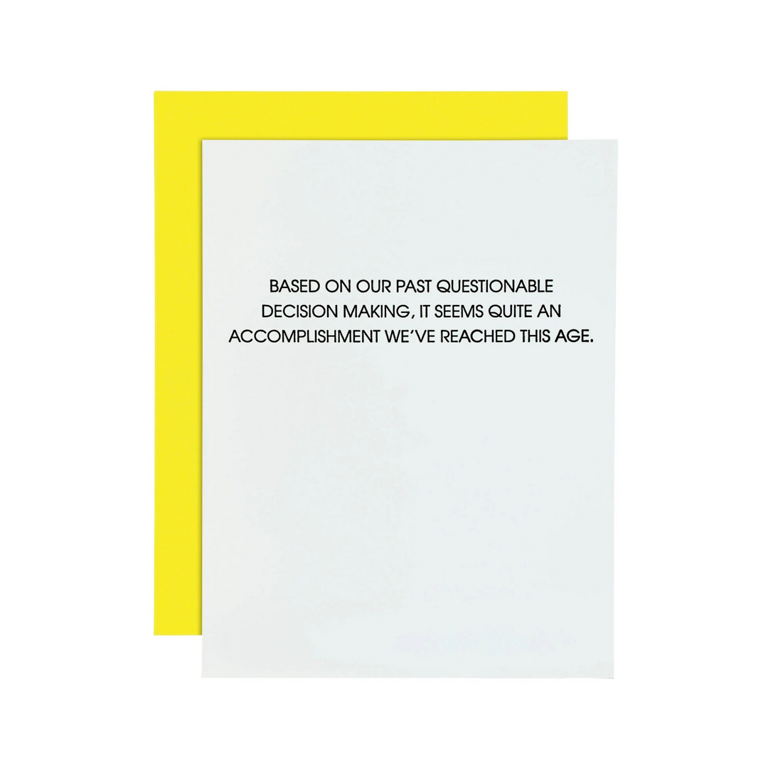 Questionable Decision Making- Letterpress Card Chez Gagne