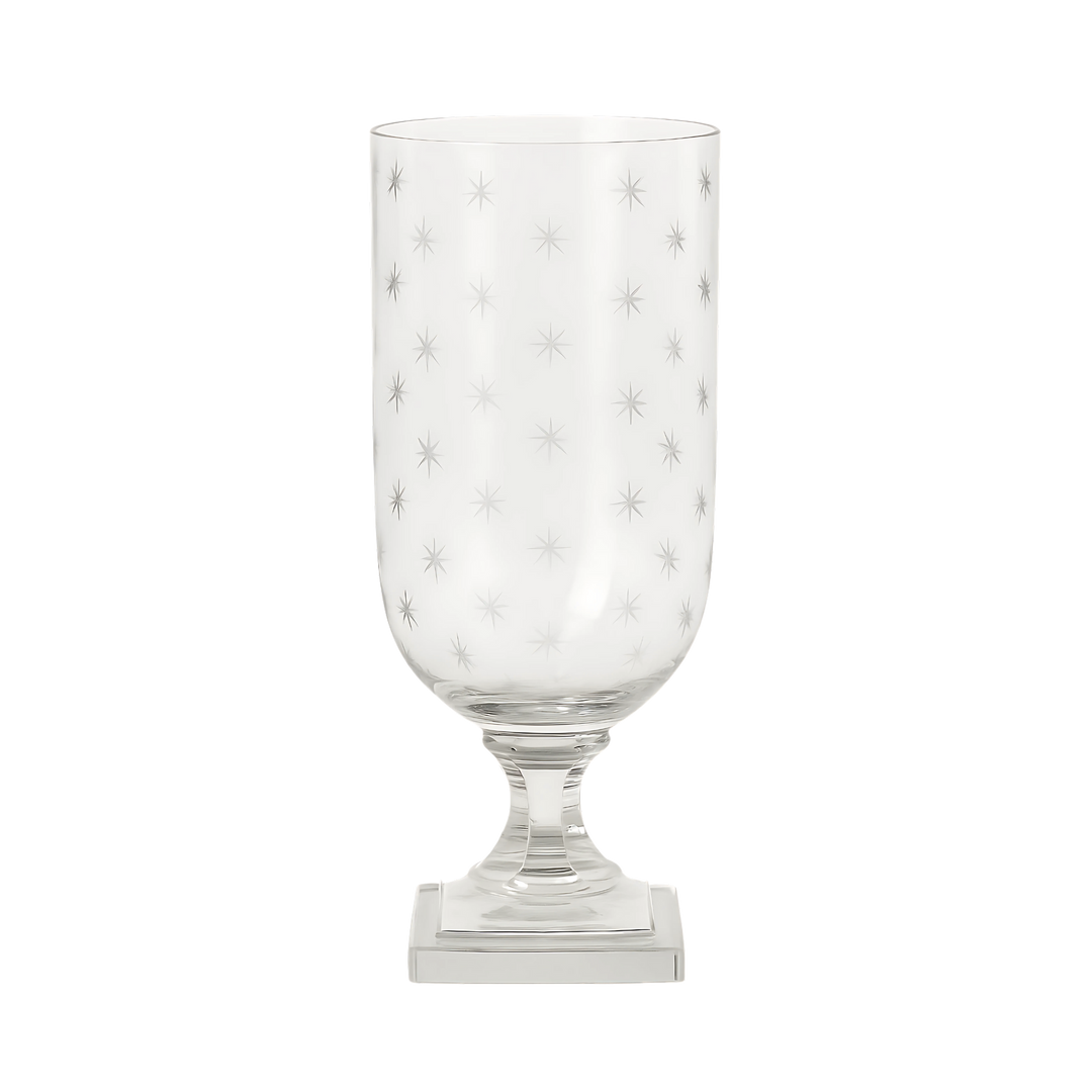 Etched Mini Star Glass Hurricanes