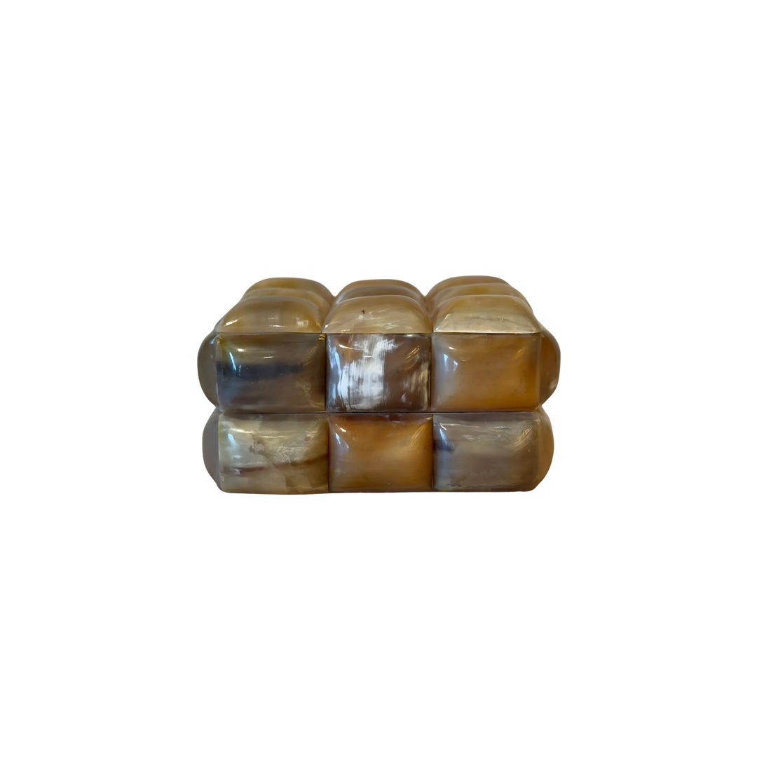 Box with 3D natural horn elements