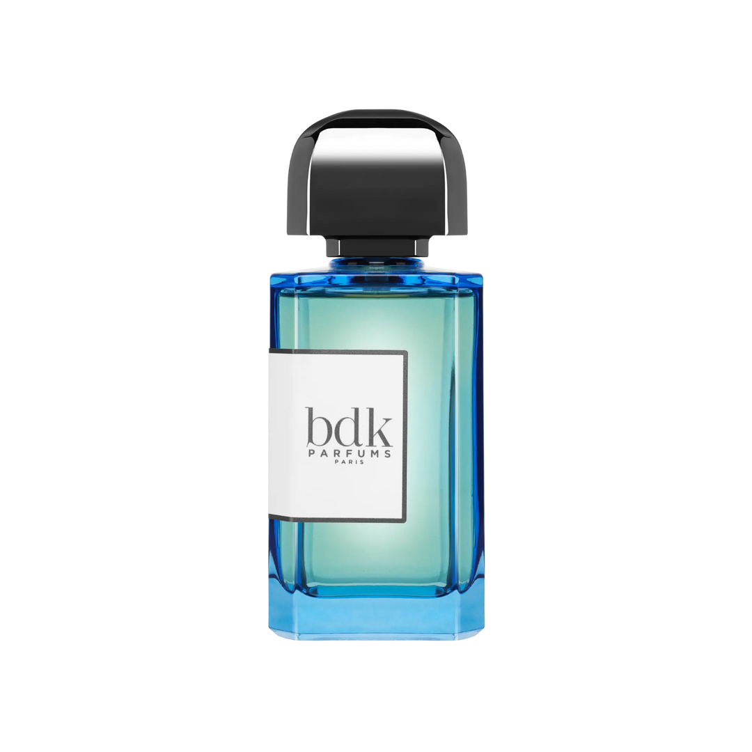 Citrus Riviera Eau de Parfum by BDK Parfums - back view of unisex niche blue perfume bottle with bdk Parfums Paris branding