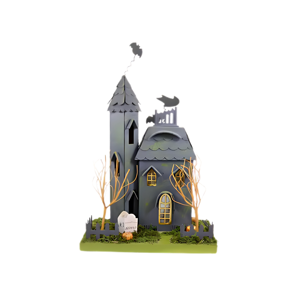 Cody Foster bat haunted house from Mood by DMJ, gothic Halloween tabletop décor with bat accents and eerie details