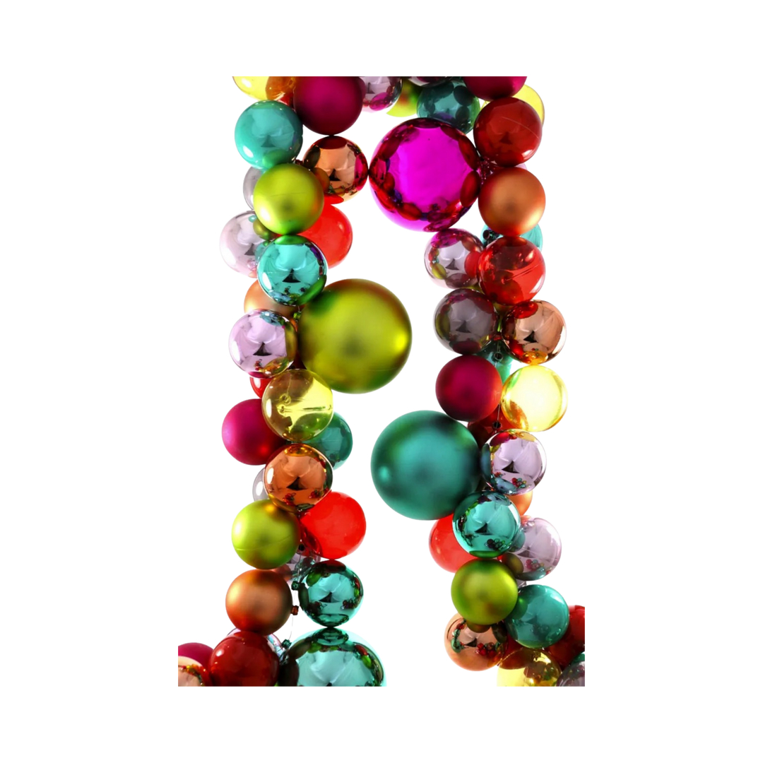 Cody Foster bauble garland from Mood by DMJ, festive holiday garland with assorted colorful baubles, playful Christmas tree decoration