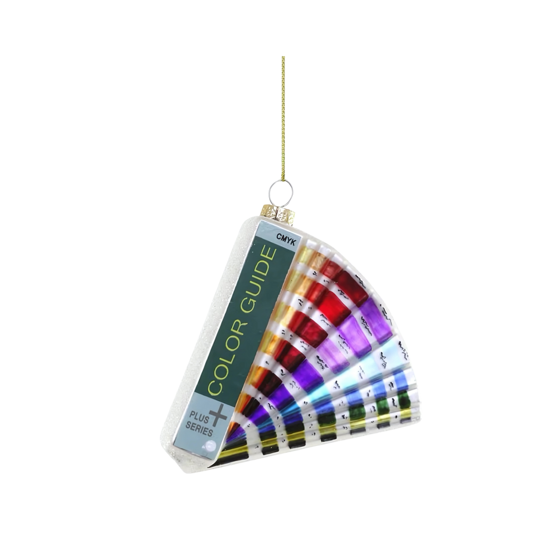 Color Guide Swatch Ornament by Cody Foster – hand-painted glass Christmas décor inspired by designer color swatches, available at Mood by DMJ in Lafayette, LA.