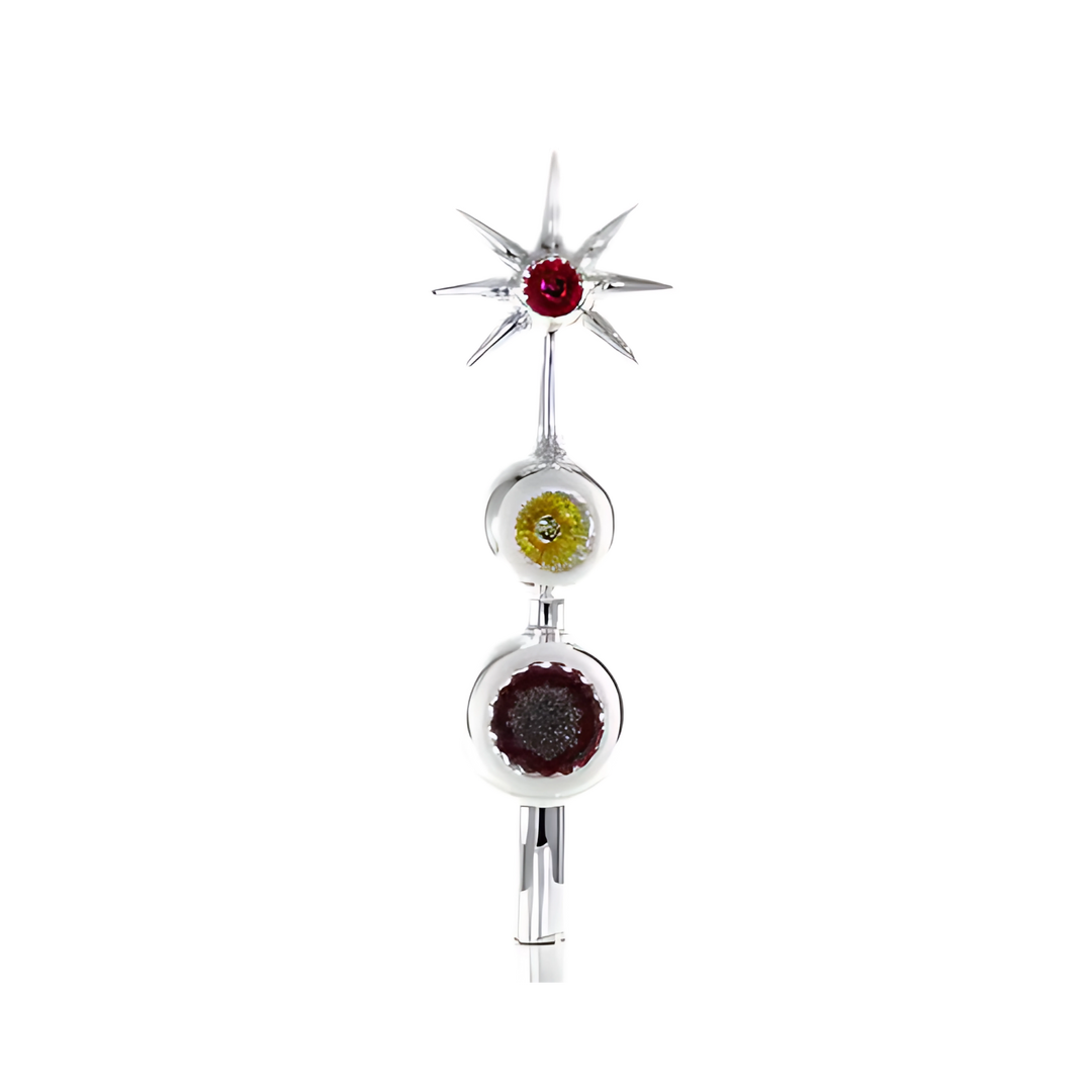 Cody Foster double indent star tree topper from Mood by DMJ, vintage-inspired glass star treetop decoration with retro details