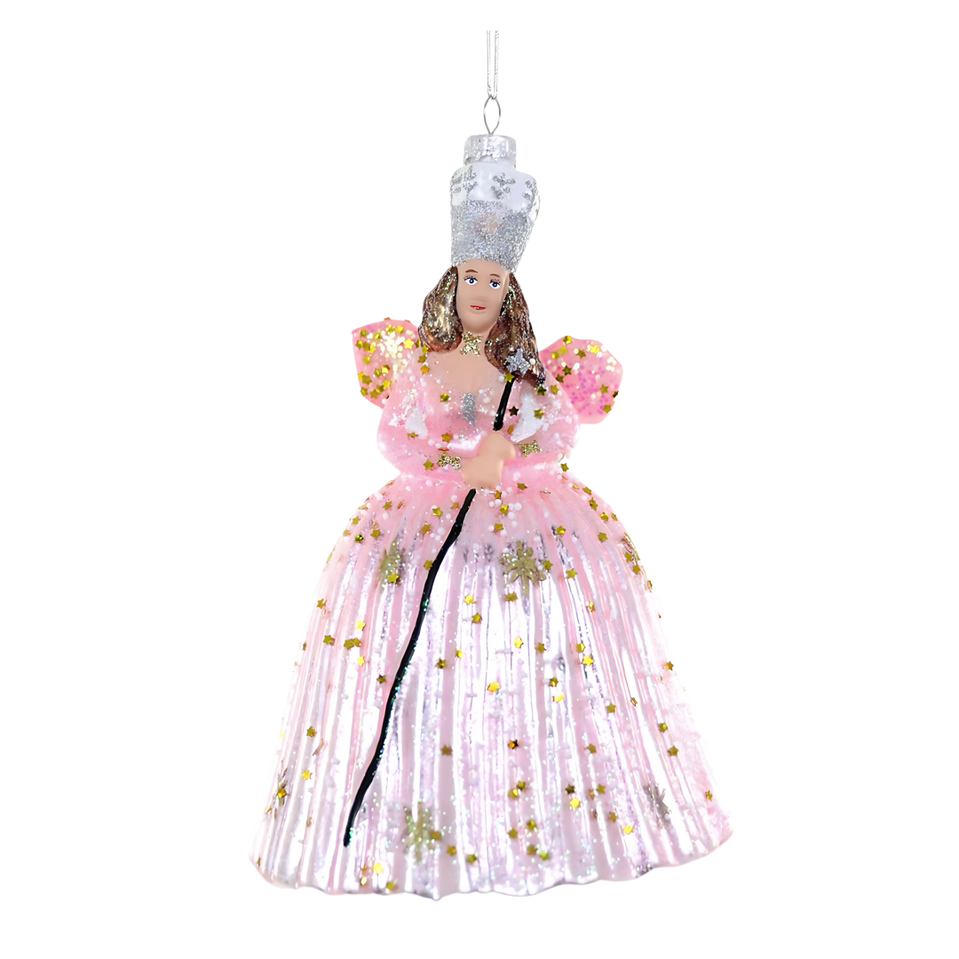 Cody Foster Glinda ornament from Mood by DMJ, Wizard of Oz-inspired glass ornament of Glinda the Good Witch, whimsical holiday décor