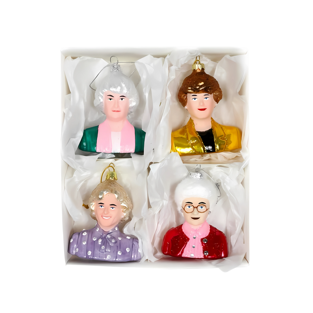 Cody Foster Golden Girls ornaments from Mood by DMJ, nostalgic glass holiday decorations featuring beloved TV icons, playful Christmas décor
