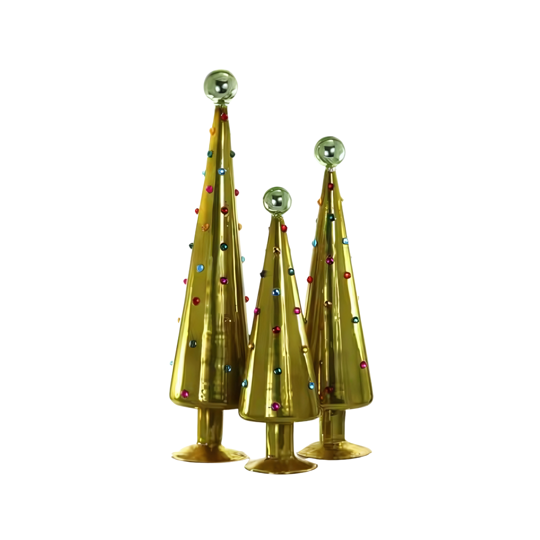 Cody Foster jeweled tabletop tree in chartreuse from Mood by DMJ, sparkling gemstone-inspired holiday tree décor