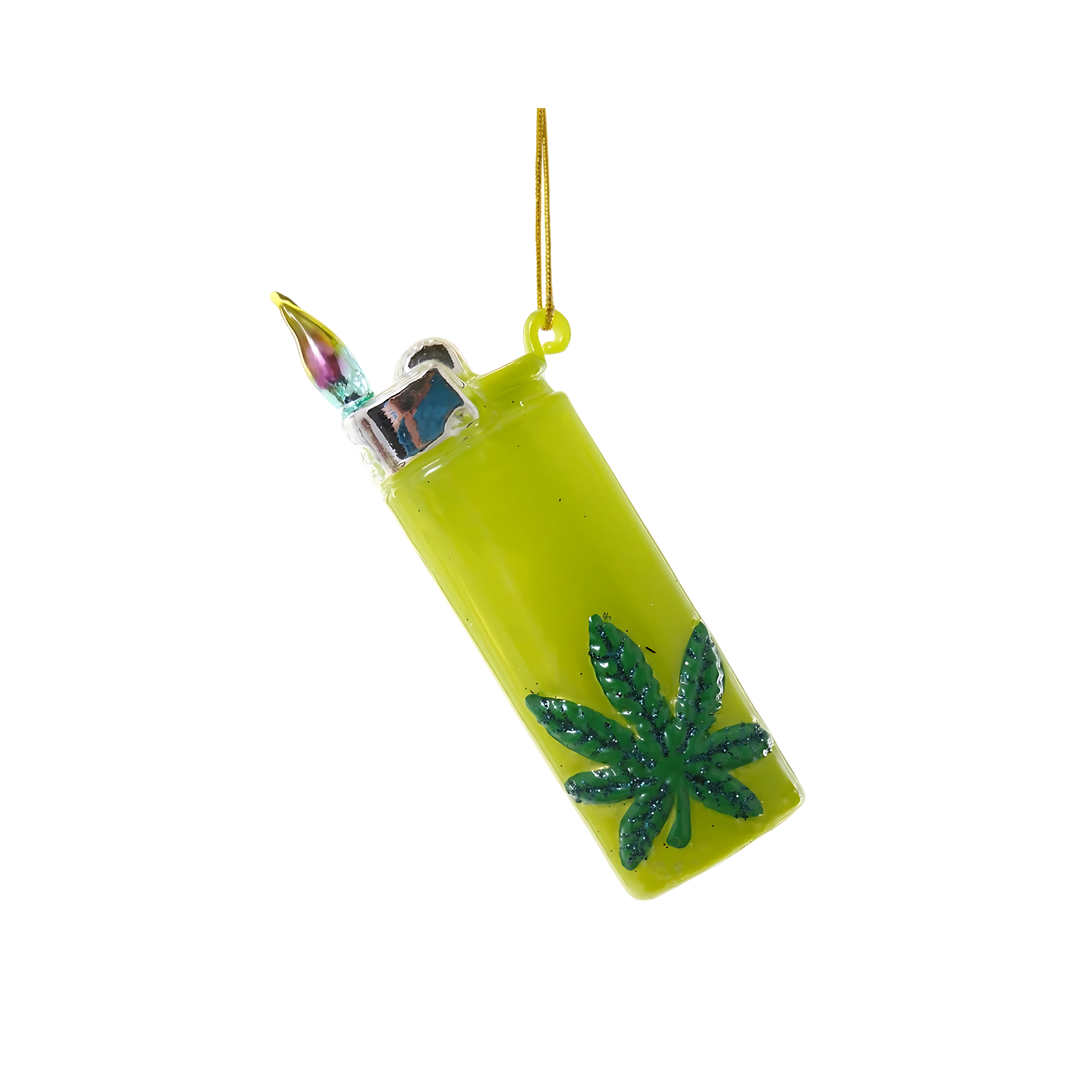 Cody Foster lighter ornament from Mood by DMJ, playful metallic-inspired holiday ornament shaped like a lighter, novelty Christmas tree décor