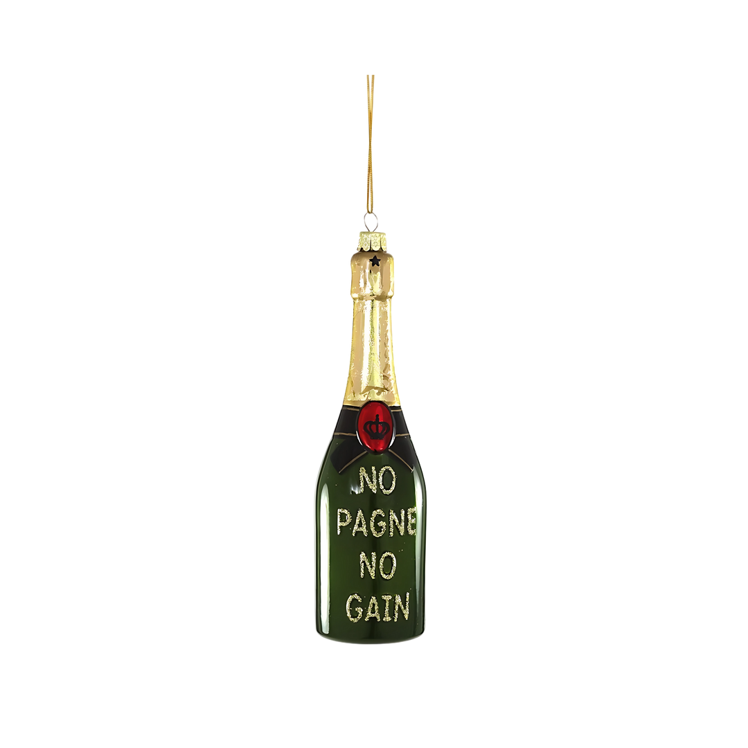 Cody Foster No 'Pagne No Gain ornament from Mood by DMJ, witty champagne-inspired holiday decoration, humorous Christmas tree ornament