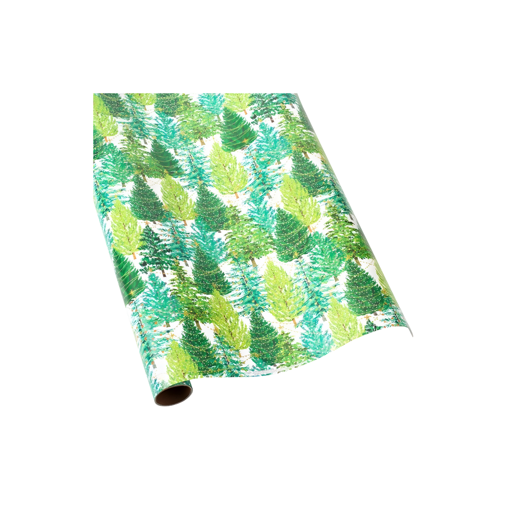 Caspari Christmas Trees with Lights Wrapping Paper Roll – 30" x 8 ft