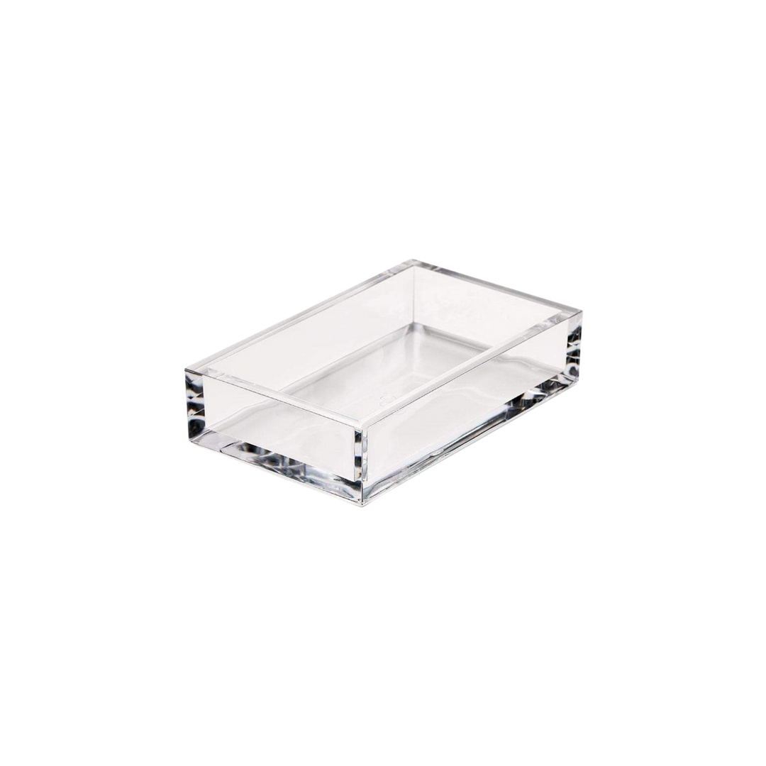 Caspari Clear Acrylic Guest Towel Holder – modern rectangular transparent napkin tray for guest towels