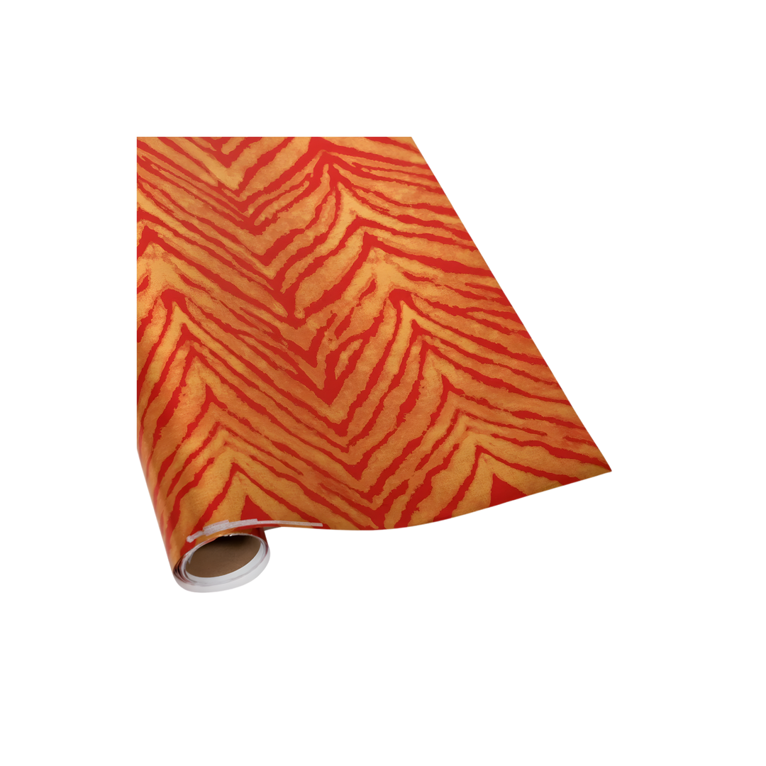 Caspari Go Wild Red and Gold Foil Embossed Wrapping Paper Roll – 30" x 6 ft