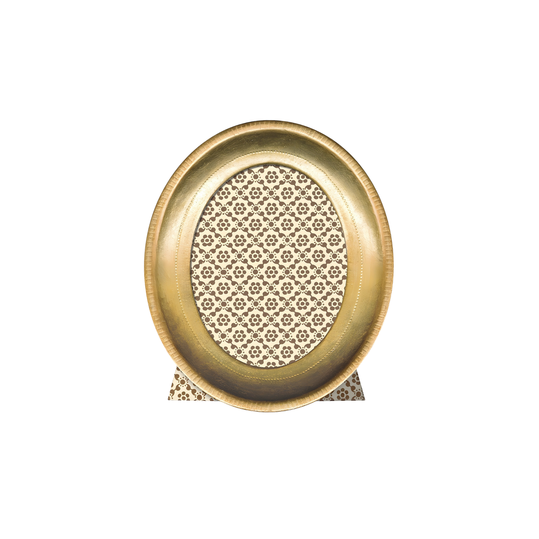 Gold leaf oval Florentine handmade Italian tabletop frame in 3x4 size available at Mood by DMJ.