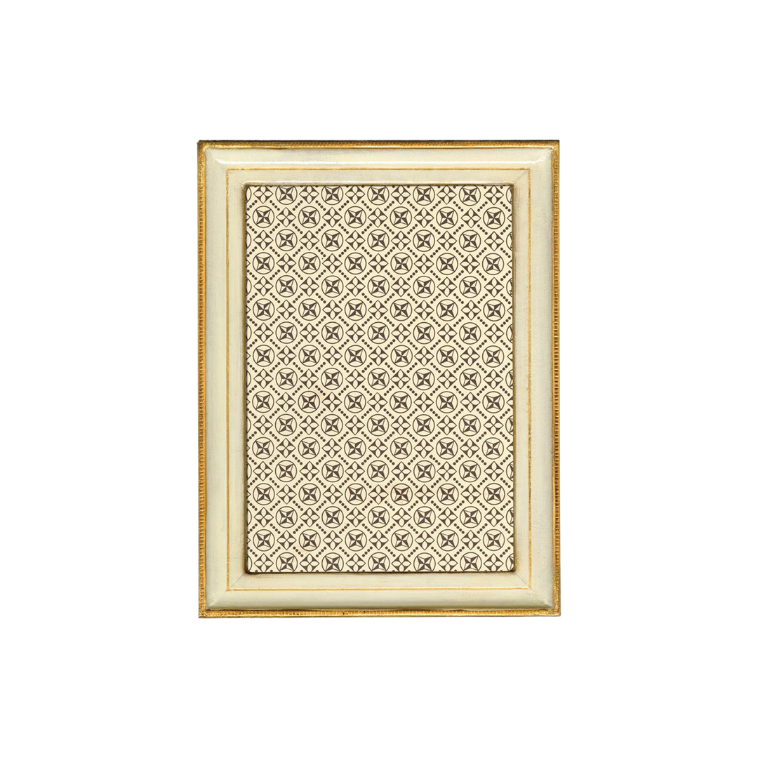 Ravenna crème and gold Florentine handmade Italian tabletop frame in 5x7 size available at Mood by DMJ.