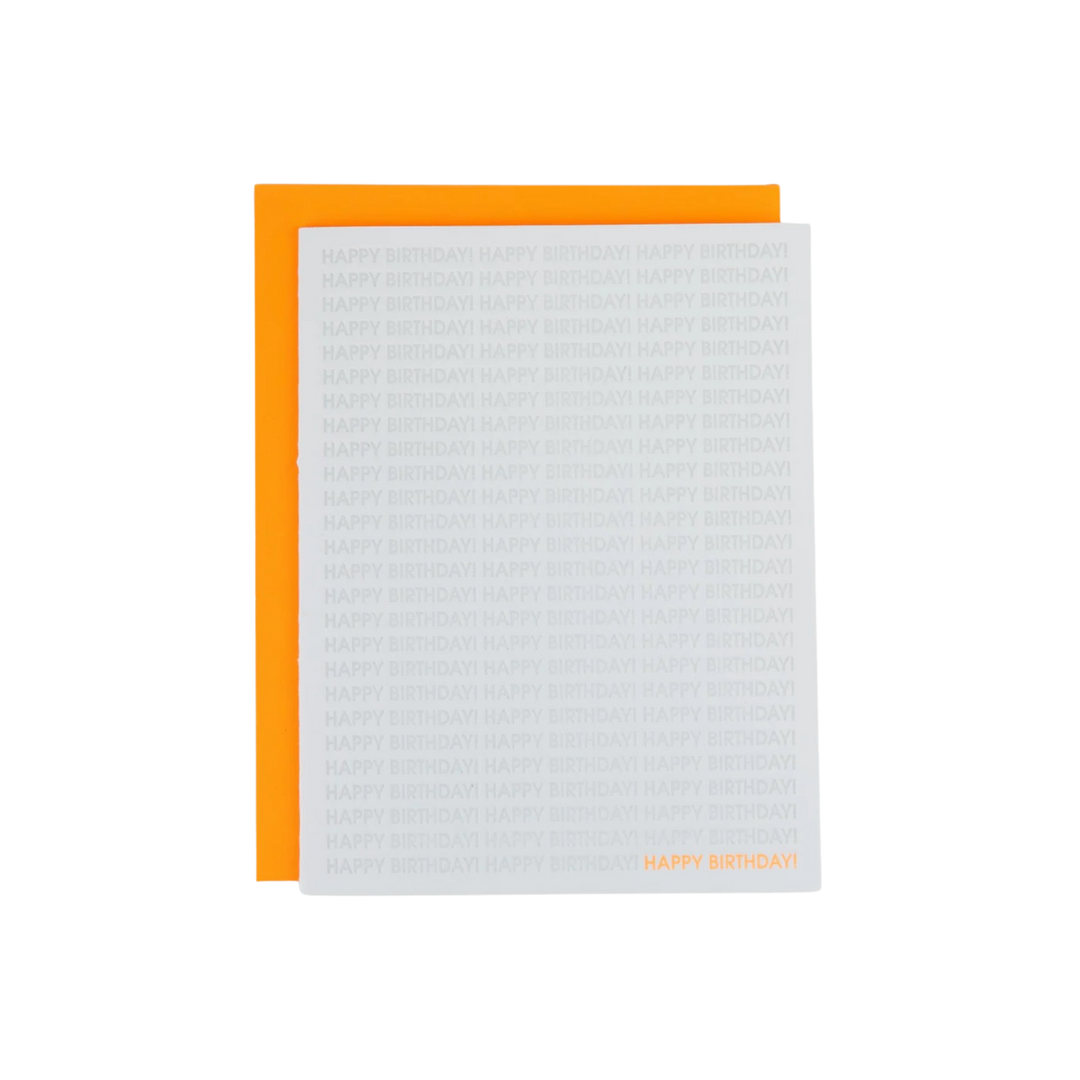 Modern letterpress printed birthday greeting card at Mood by DMJ Lafayette Louisiana