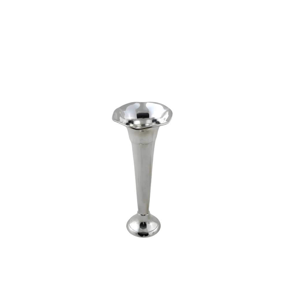 Silver plated scalloped rim vase by Corbell for floral arrangements