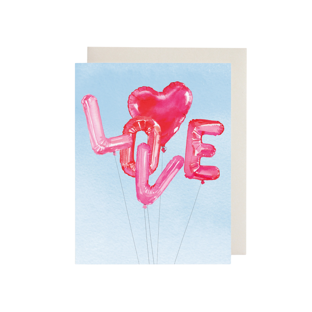 Helium Love greeting card by E Frances displayed at Mood by DMJ in Lafayette Louisiana