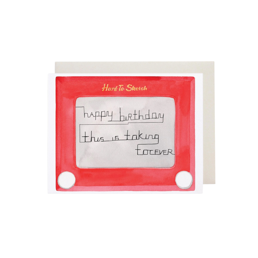 Hard to Sketch birthday greeting card by E Frances displayed at Mood by DMJ in Lafayette Louisiana