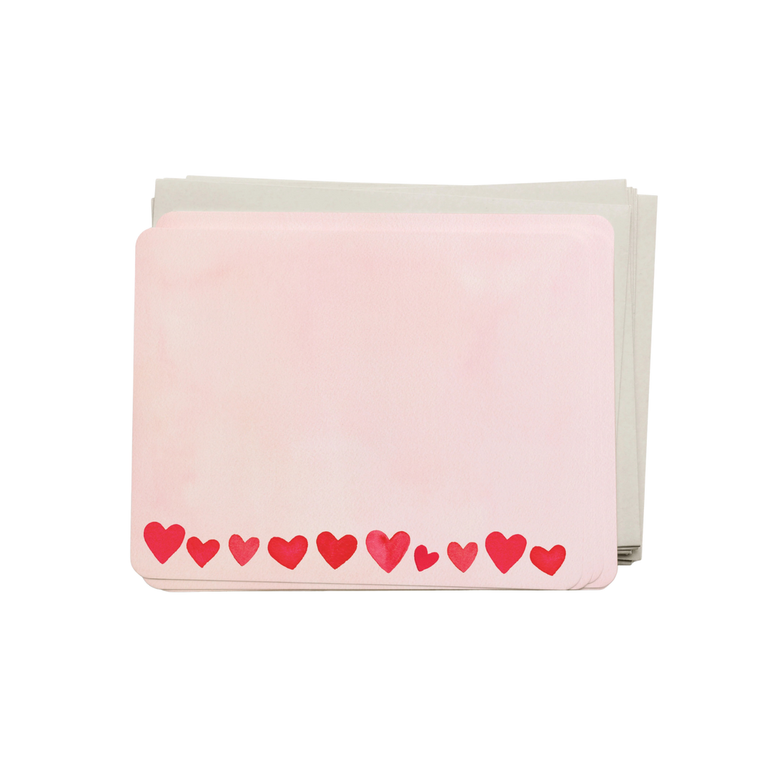 Mini Hearts Blush flat note set by E Frances displayed at Mood by DMJ in Lafayette Louisiana
