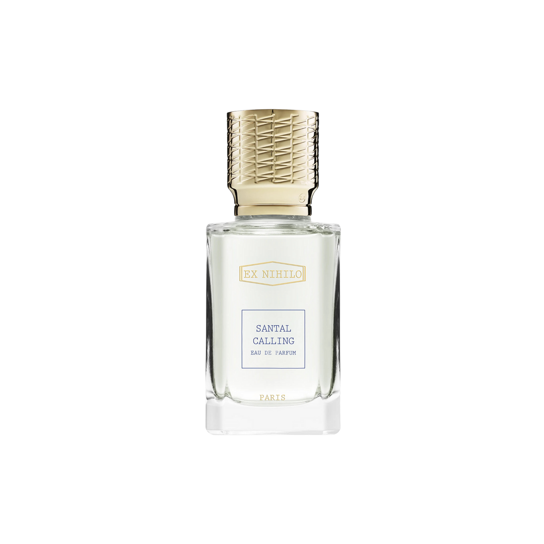 Ex Nihilo Santal Calling Eau de Parfum luxury niche fragrance bottle with sandalwood iris rose musk vanilla milky accord notes