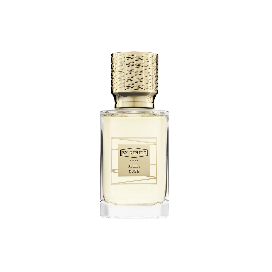 Spiky Muse by Ex Nihilo luxury perfume featuring rose absolutes, upcycled strawberry, pistachio, cedarwood, and tonka bean, curated at Mood by DMJ in Lafayette, Louisiana