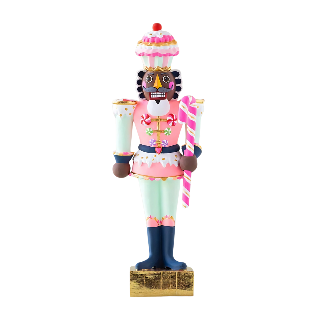 Mood by DMJ Glitterville Rainbow Colonel Cupcake holiday tabletop figures in inclusive skin tones with vibrant rainbow accents — whimsical collectible Christmas décor