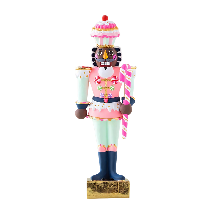 Mood by DMJ Glitterville Rainbow Colonel Cupcake holiday tabletop figures in inclusive skin tones with vibrant rainbow accents — whimsical collectible Christmas décor
