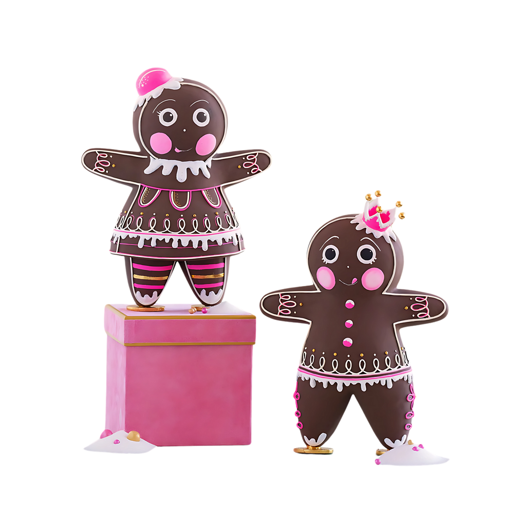 Mood by DMJ Glitterville The Gingers holiday figurines Dipsy and Dough — whimsical gingerbread-inspired Christmas décor with playful personality