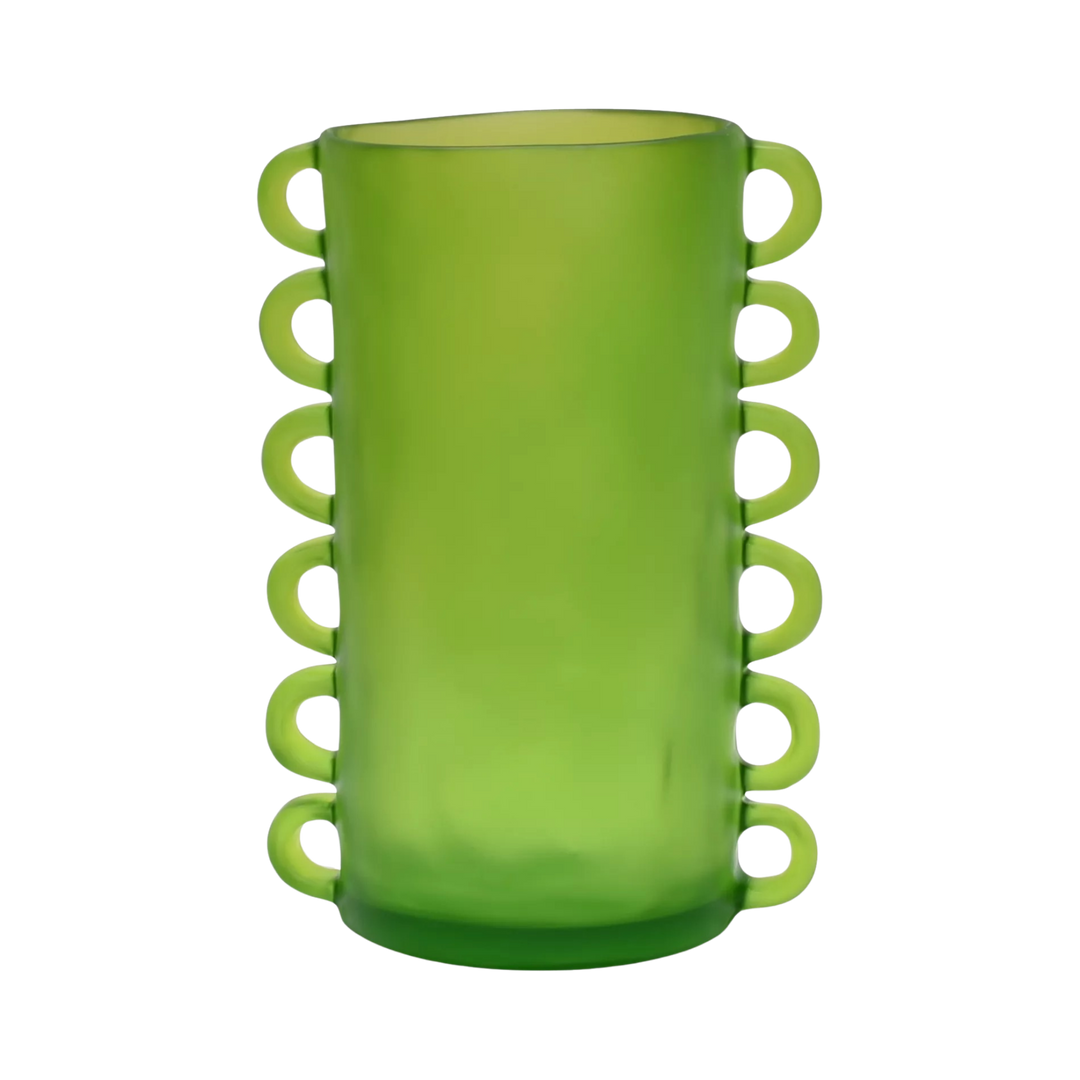 Green TF Design Loopy Vase Large with sculptural looping curves available at Mood by DMJ in Lafayette, Louisiana