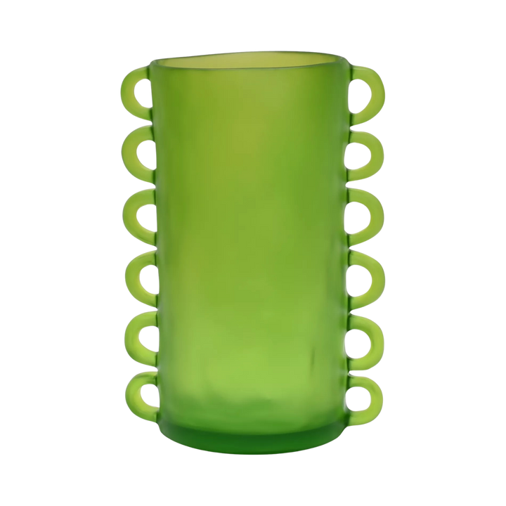 Green TF Design Loopy Vase Large with sculptural looping curves available at Mood by DMJ in Lafayette, Louisiana