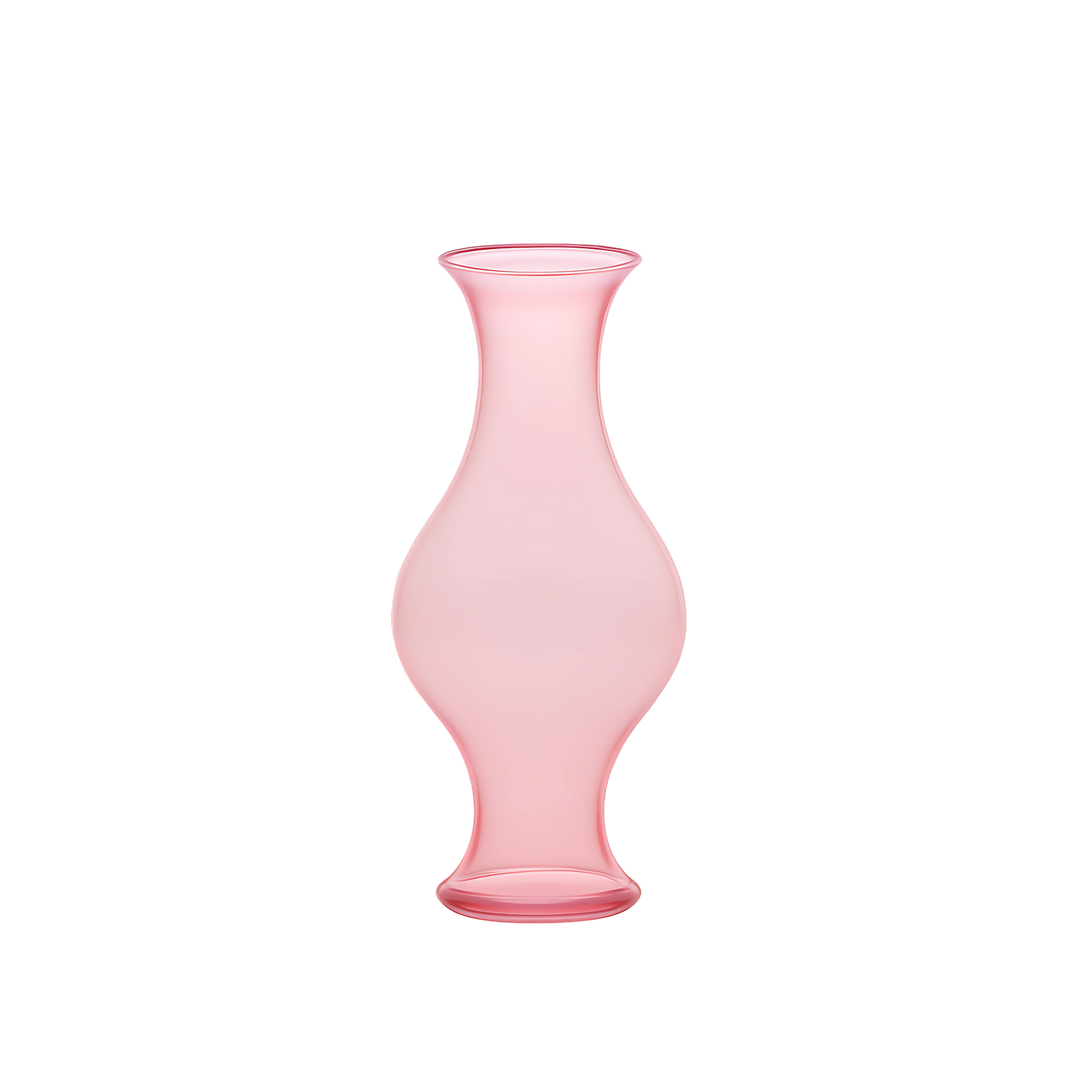 large pink hurricane glass vase Mood 2025