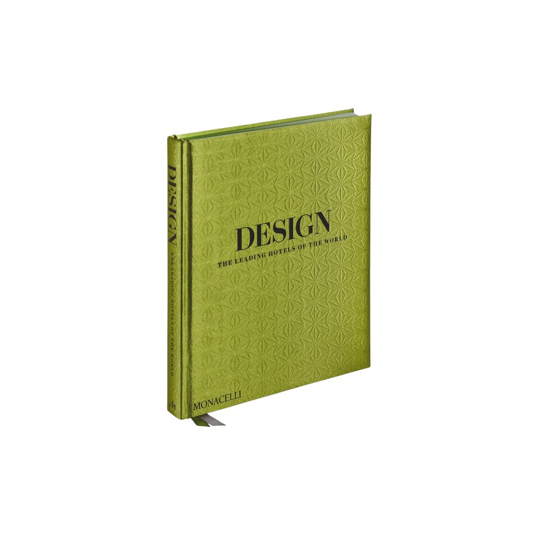 Green book titled 'Design' on a white background