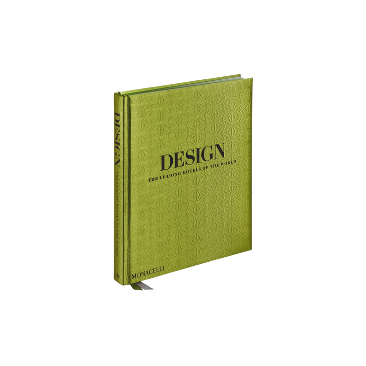 Green book titled 'Design' on a white background
