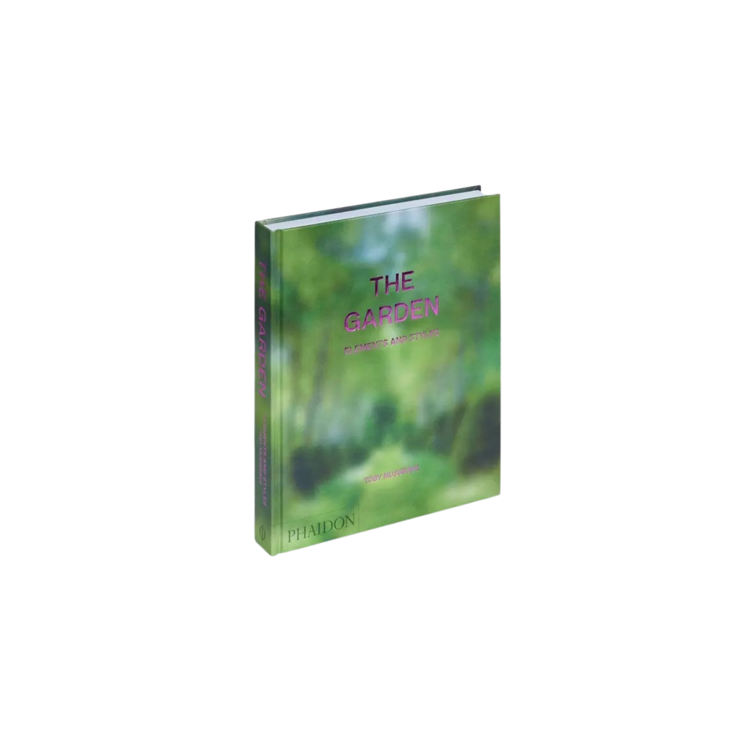 Book titled 'The Garden' with a green cover on a white background