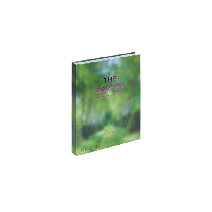 Book titled 'The Garden' with a green cover on a white background