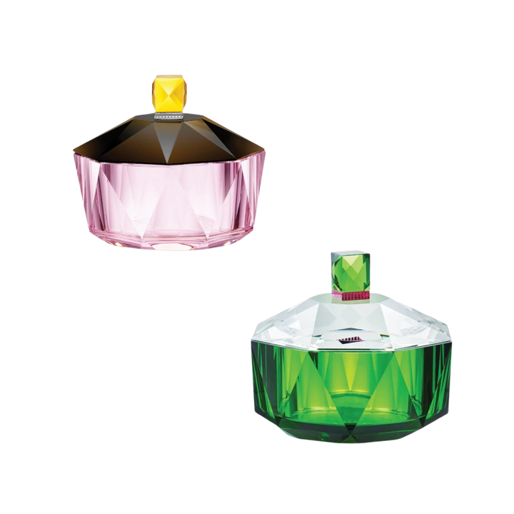 Mood by DMJ Reflections Copenhagen “New Haven Dish” – lidded crystal basin, jewel-tone art-deco storage in Lafayette, Louisiana.