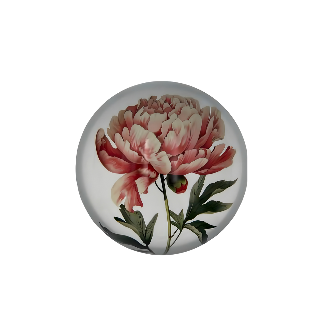 Blush peony glass paperweight under dome at Mood By DMJ Lafayette Louisiana