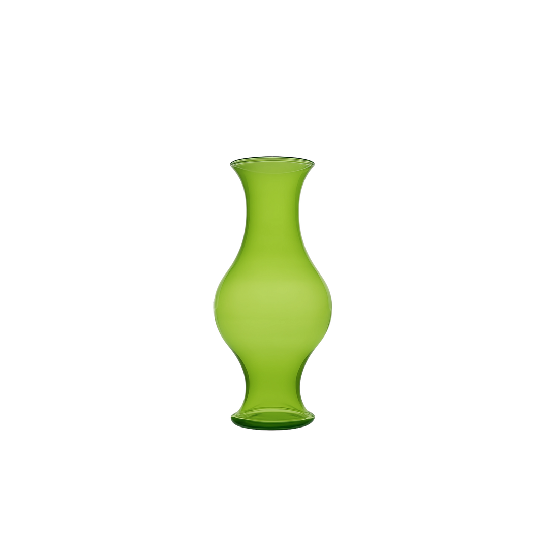 small hurricane green glass vase Mood 2025