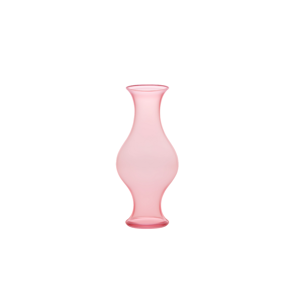 small hurricane pink glass vase Mood 2025