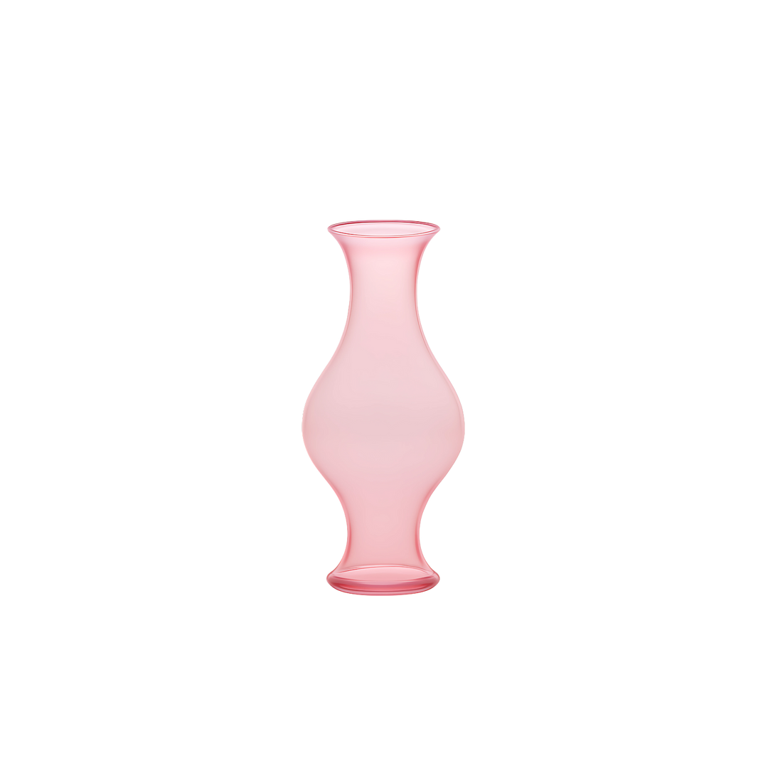 small hurricane pink glass vase Mood 2025