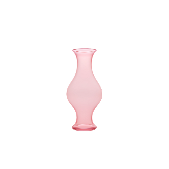 small hurricane pink glass vase Mood 2025