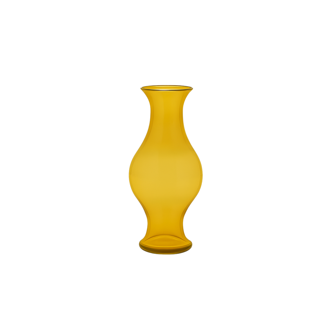 small hurricane yellow glass vase Mood 2025